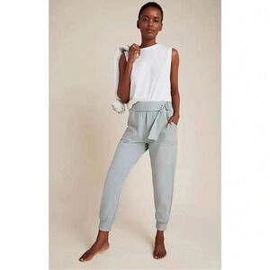 anthropologie saturday sunday sydney belted joggers in teal size s